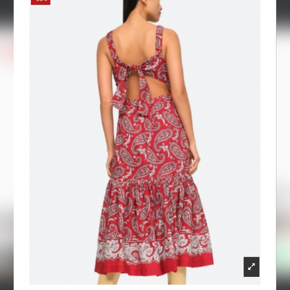 Sea New York Theodora Red Apron Dress US 6 - Picture 6 of 13
